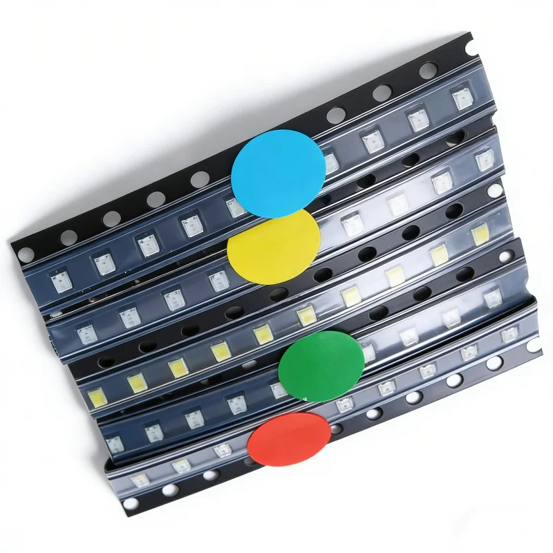 50PCS 0603 SMD LED Ortak Bileşen Paketi Çeşitli Renkler (Kırmızı Mavi Yeşil Sarı Beyaz) Her Biri 10 Adet