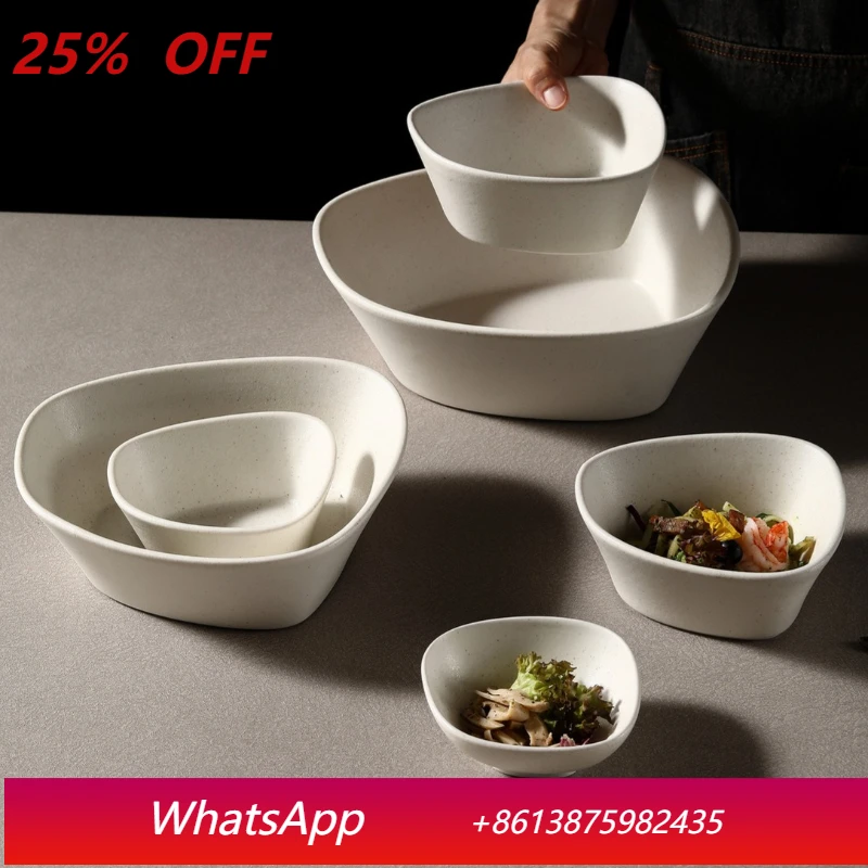 

LMM ceramic bowls, irregular tableware, special-shaped salads, restaurant hotel soup bowls