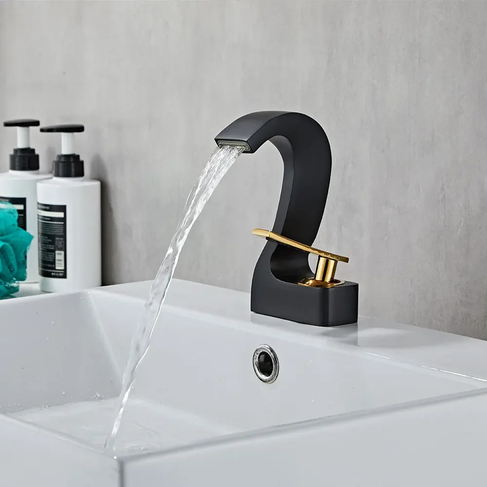 Modern Waterfall Basin Faucet Hot and Cold Mixer Crane Water Basin Tap for Bathroom Sink Faucet Water-saving Anti-rust Faucets