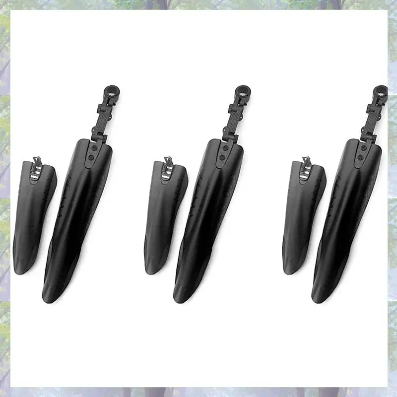 

New Arrival 6X Black Mountain Bike Bicycle Road Tire Front Rear Mudguard Fender Set Mud Guard Big Flying Fish