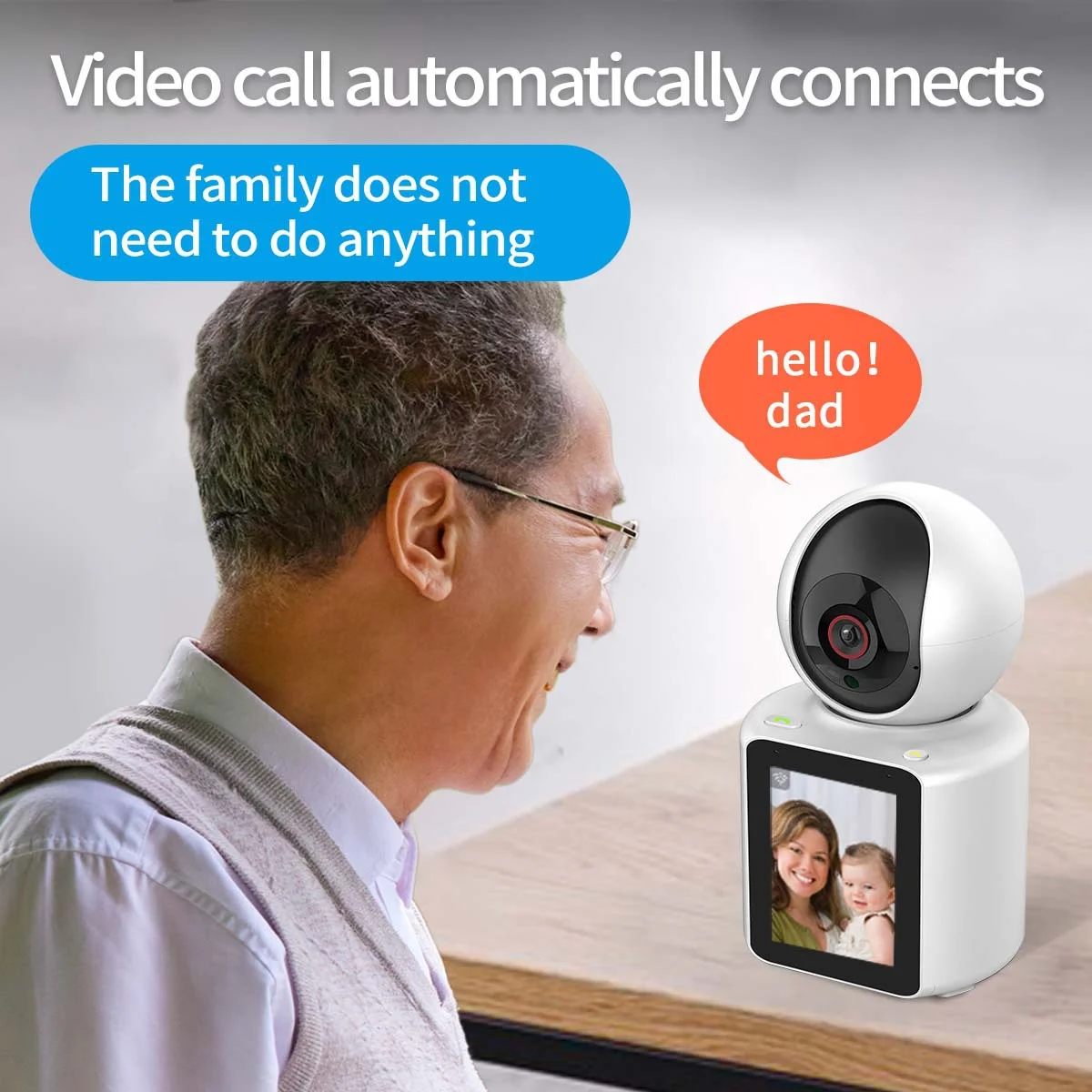 Video Calling Wireless Full HD 3MP IP Camera Screen Auto Tracking Indoor Mini Smart Home Security CCTV Surveillance Video Camera