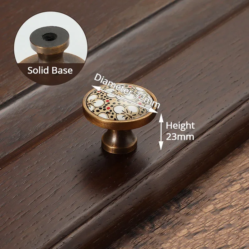 Antique Bronze Ceramic Cabinet Handles Vintage Drawer Knobs Wardrobe Door Handles European Furniture Handle Hardware