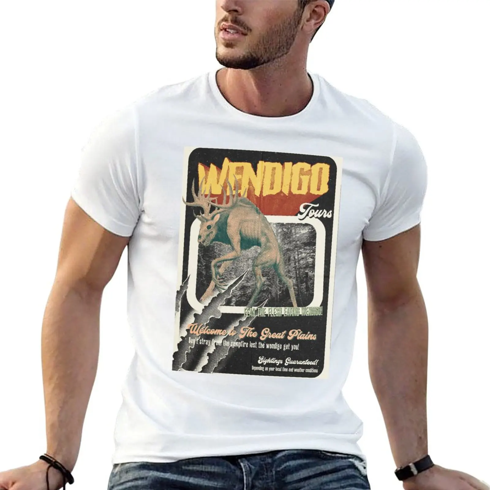 

Horror Wendigo Poster T-Shirt man t shirts for men casual man tshirt T-Shirt
