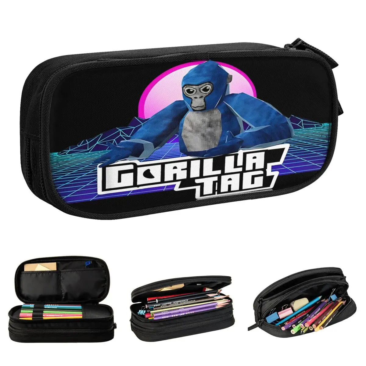 Gorilla Tag Game Pencil Case Monkeys Pen Box Pencil Bags Student Large Storage School Supplies Cosmetic Pencilcases