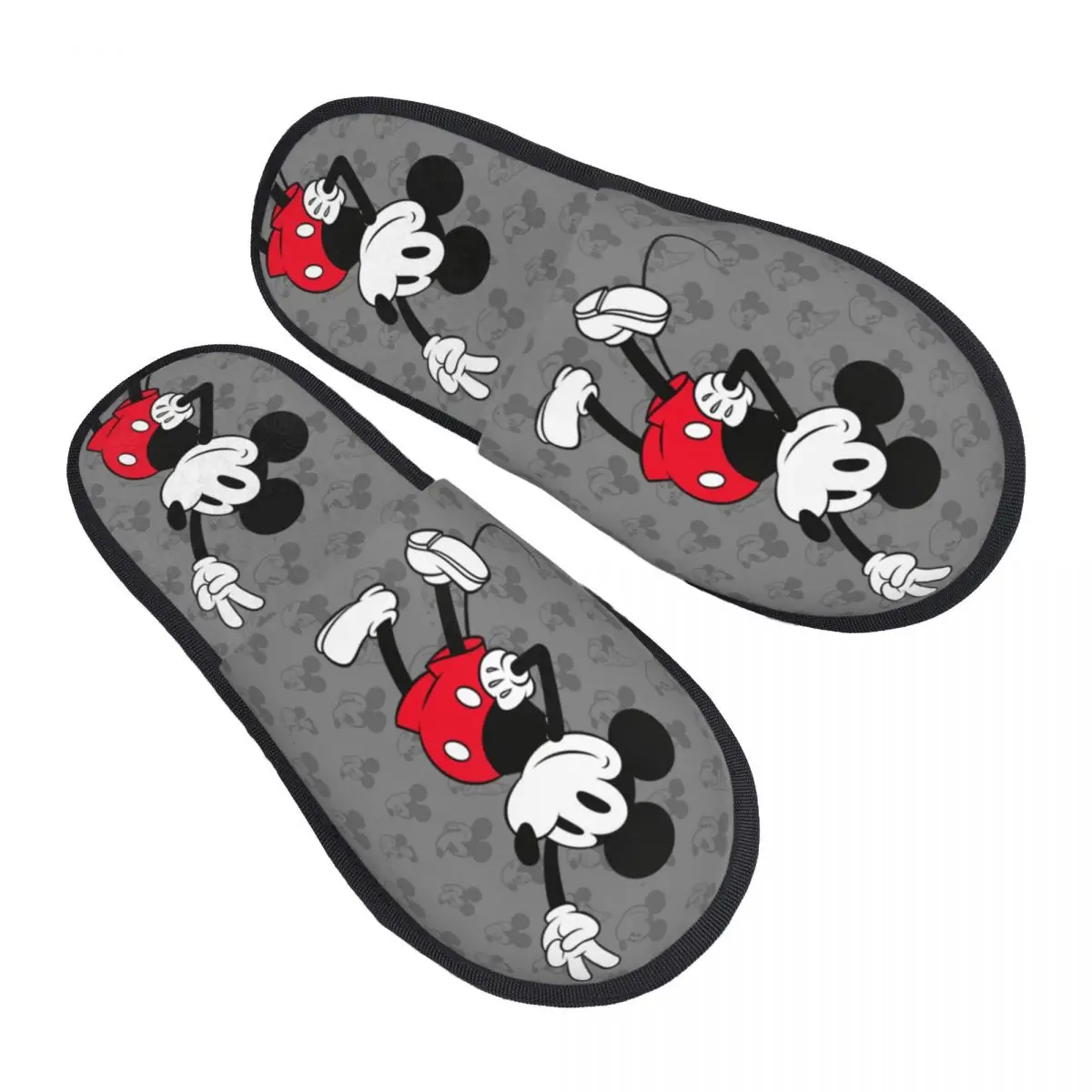 

Зимние меховые тапочки, классические аксессуары с Микки Маусом, домашние меховые шлепанцы, мягкие нескользящие шлепанцы для гостиной