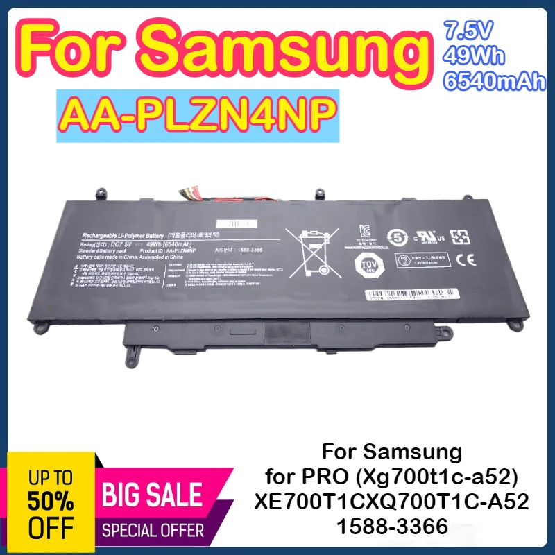 

AA-PLZN4NP 7.5V 49WH Laptop Battery For Samsung ATIV PRO XE700T1C XQ700T1C XQ700T1C-A52 Series 1588-3366