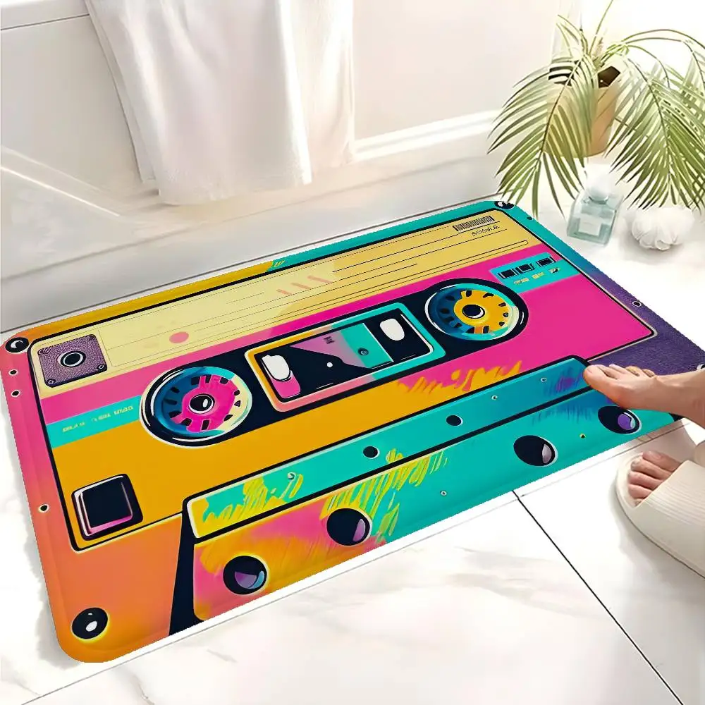 Magnetic Radio Tape Cassette Room Mats Anti-slip Absorb Water Long Strip Cushion Bedroon Mat Household Carpets