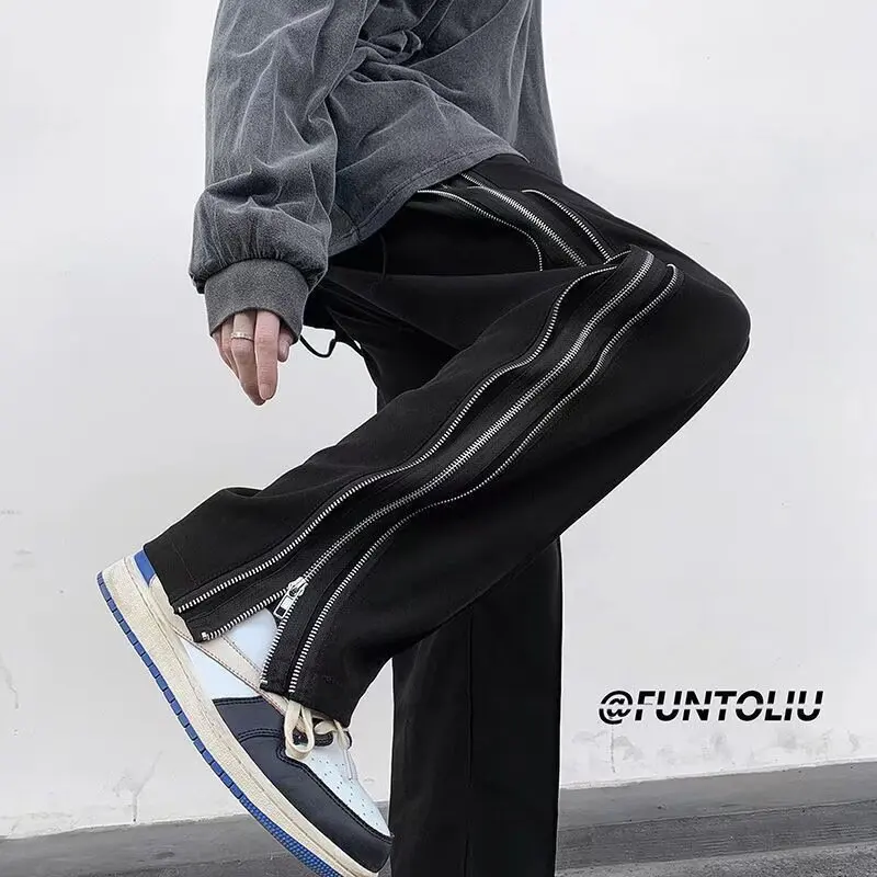 

Jeans men 2024 Spring Men's Cargo Jeans Unisex Straight Casual Trousers Men Muti-pockets Hip Hop Streetwear Fashion Baggy Pants