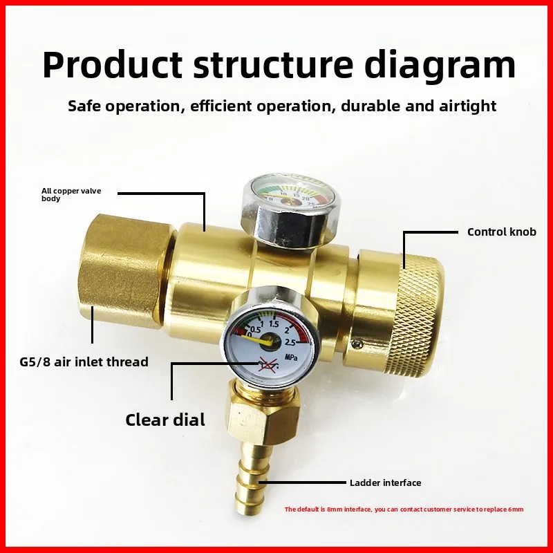 Energy saving and gas saving Oxygen Acetylene Propane Argon meter Carbon dioxide heating Pressure reducer Pressure gauge Valve