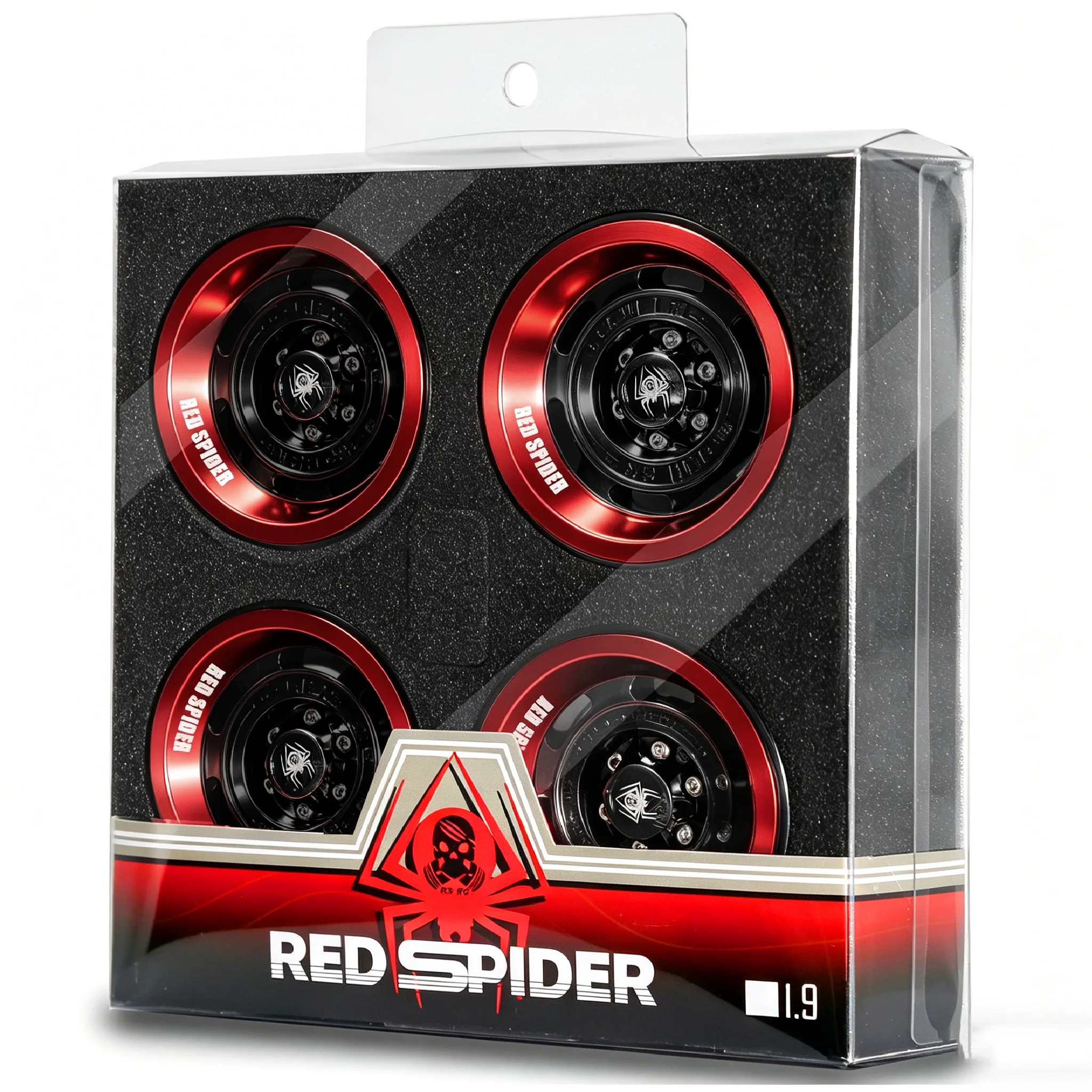 

RED SPIDER 4Pcs Metal1.9Inch Metal Beadlock Wheel Rim Hub for 1:10 RC Crawler Axial SCX10 II 90046 SCX10 III AXI03007 TRX4 D9