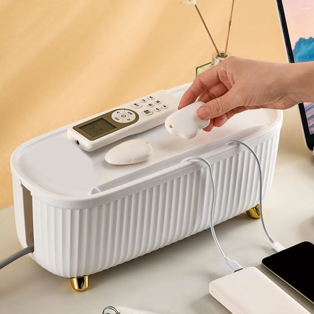 

1pc Cable Storage Box Abs Large Capacity Cord Management Holder For Power Strips Adapters Tangle-Free Organization Cable