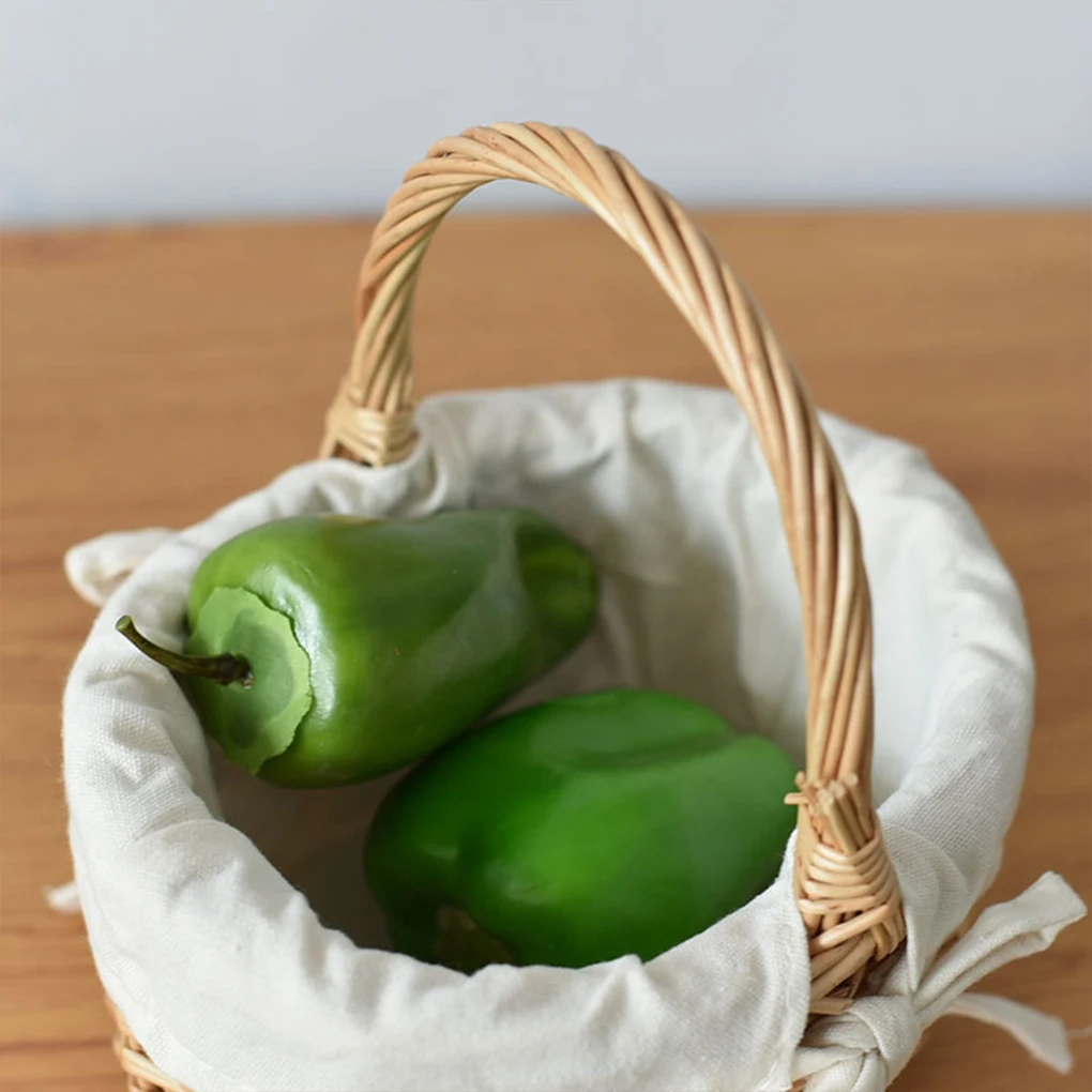 

Hand-Woven Wicker Basket with Handle Hand Woven Harvest Basket Small Wicker Basket for Storage Organizing