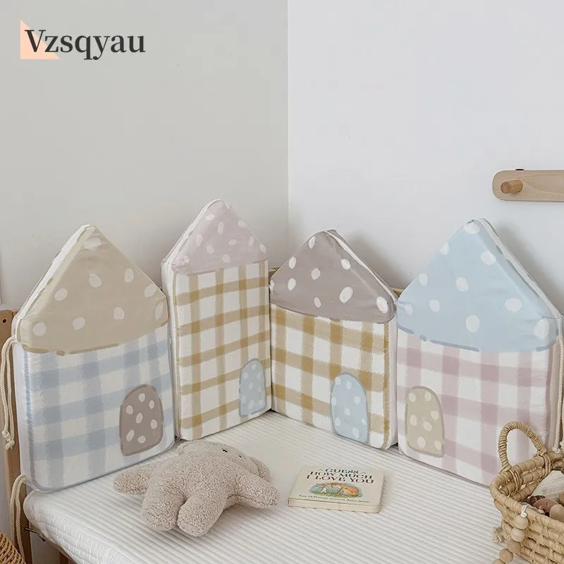 Parachoques Para bebé Chichonera Protector de cuna de algodón infantil barreras de cama para niños recién nacidos alrededor de cojín trenzado Cunas Para El Bebe