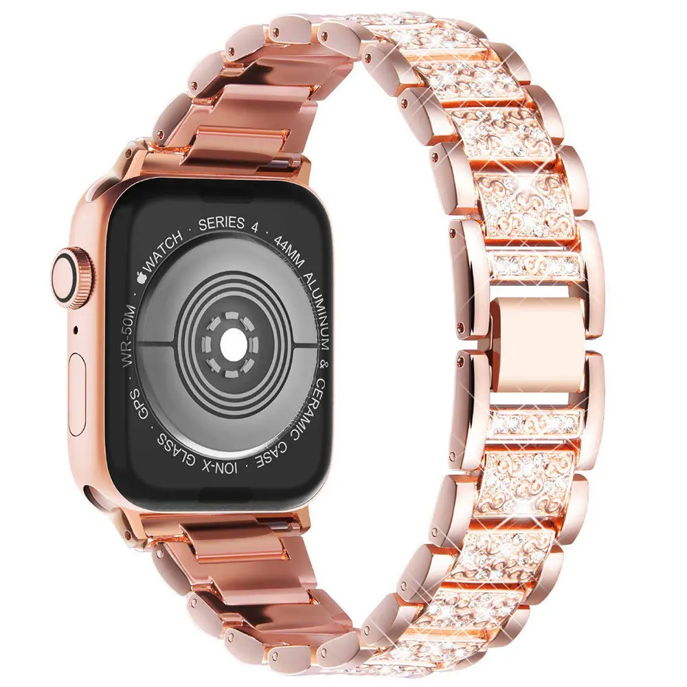 Bling Diamond Women Strap for Apple Watch Band 40mm 45mm 44mm 41mm 42mm 38mm Metal Belt Iwatch Series 7 SE 6 5 4 3 8 9 Bracelet