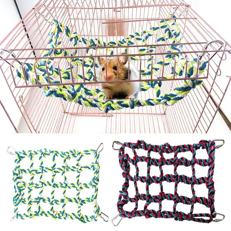 Bird Climbing Net Parrot Birds Climbing Net Ladder Toys Birds Climbing Toys With 4 Metal Hooks For Ferrets Hedgehog Hamsters