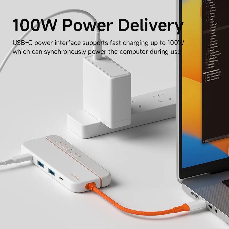 Hagibis USB C Hub z bezprzewodowym pilotem do prezentacji, kontrolerem prezentacji, HDMI 4K@60Hz, 100W PD, wielofunkcyjna stacja dokująca — zdjęcie produktu 4