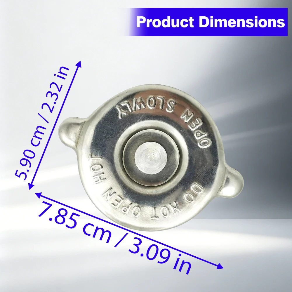 Dual-ear snap-on radiator pressure cover For vehicles using a 16 PSI dual-ear bayonet radiator cap with approx. 1.49 inch filler