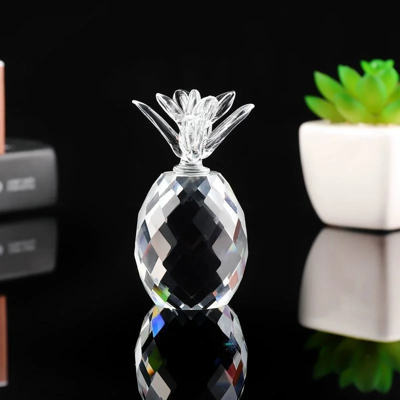 Crystal Pineapple Figurines Desktop Mini Ananas Gifts Deco Home Decorations Desk Accessories Miniature Items For Christmas Gifts