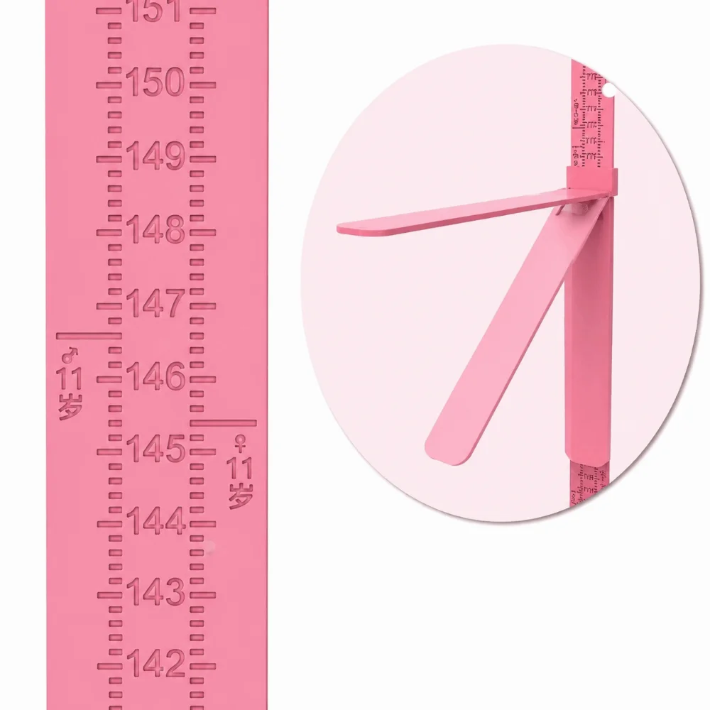 New 0-2M Height Ruler Wall Sticker Sliding Design Kids Measuring Ruler Foldable Kids Height Sliding Ruler Kids