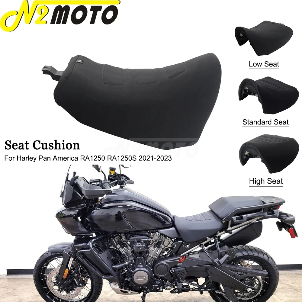 PA RA 1250 S Black Motor Low Profile Front Driver Solo Seat Cushion Covers For Harley Pan America 1250 RA1250 RA1250S 2021-2023