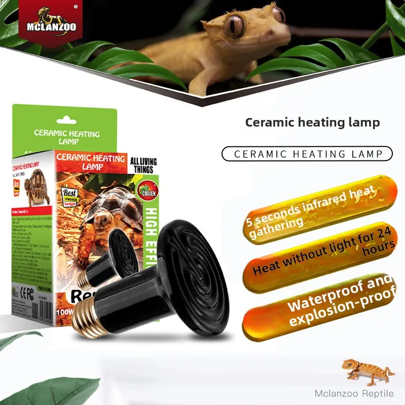 

MCLANZOO Ceramic Heat Emitter | 24H No-Light Heater for Reptiles, Hedgehogs & Birds | Safe Constant Warmth