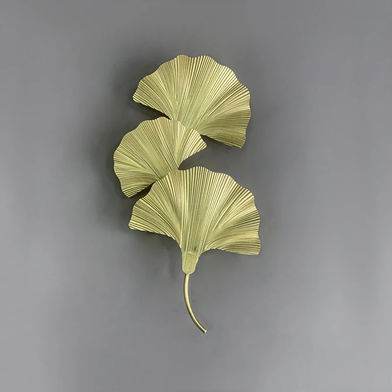 Imagem -04 - Ginkgo Leaf Designer Wall Lamp American Light European Gold Villa Hotel Quarto Mesa de Cabeceira Corredor Luxo Ledsconce Lights