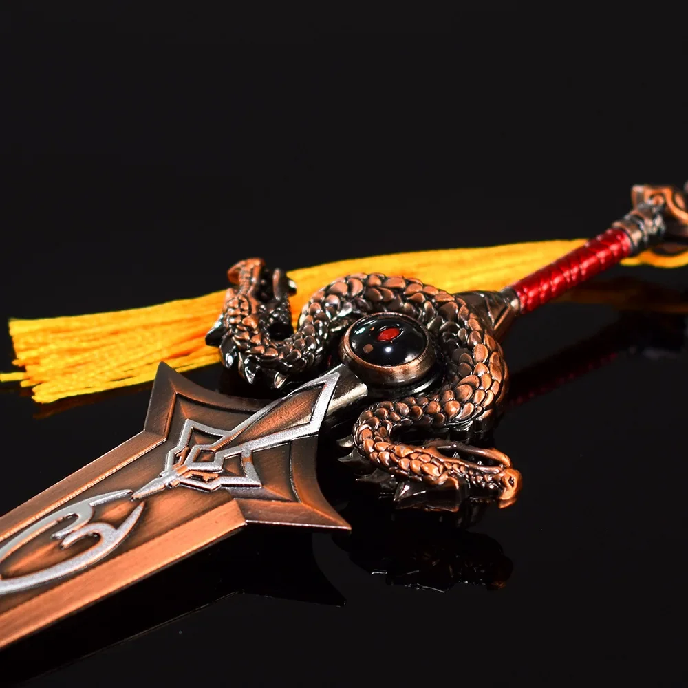 21.5cm โลกของ Warcraft พวงกุญแจโลหะ ashkandi greatsword of the Brotherhood อาวุธโลหะทั้งหมดมีดของเล่นดาบของขวัญเด็กผู้ชาย