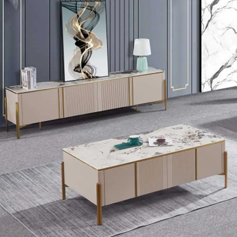 -For Contemporary Luxury Wood Coffee Table and Tv Stand Living Room Sets Home Furniture Modern Wooden Mdf Coffee Table Set&
