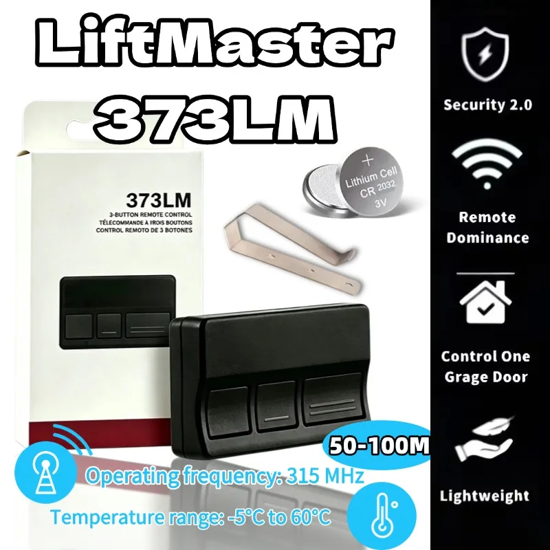 Control remoto para puerta de garaje 373LM 371LM 315MHz, compatible con transmisor de puerta 950D 953D 956D 372LM 370LM