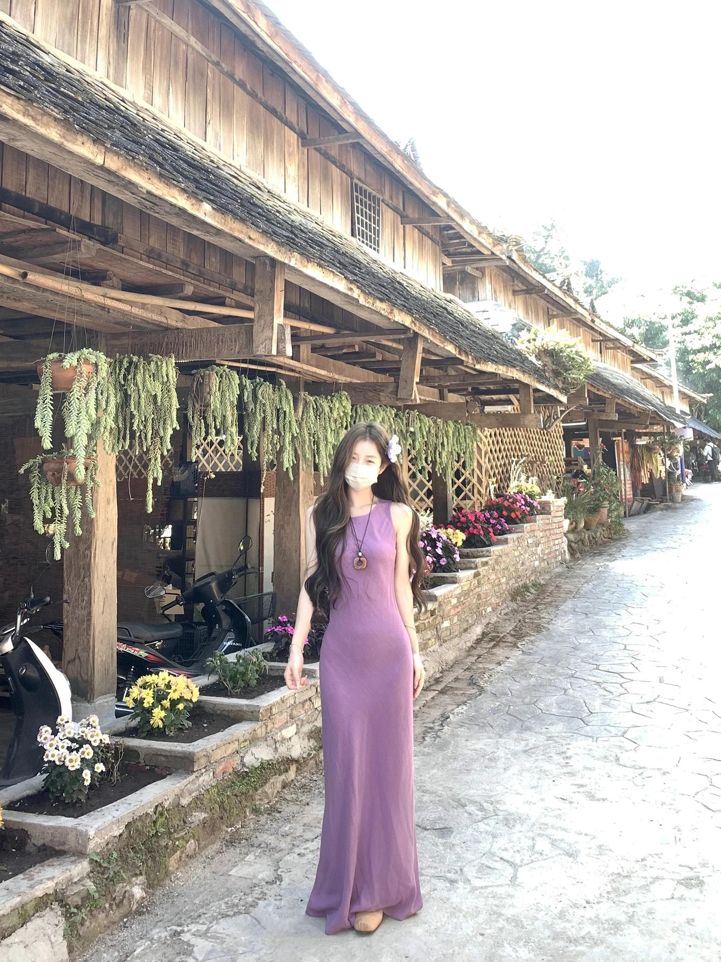 Elegant Cotton Linen A-Line Dress Korean Style Regular Fit Breathable Skin-Friendly Long Skirt for Women Spring Summer New Ar...