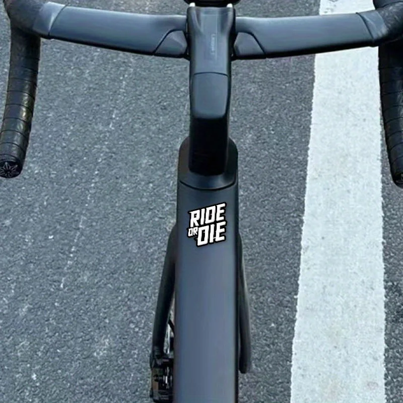 2PCS RIDE OR DIE Waterproof Vinyl Stickers MTB Bike Frame Top Tube Handlebar Fork Motorcycle Helmet Decor Accessories