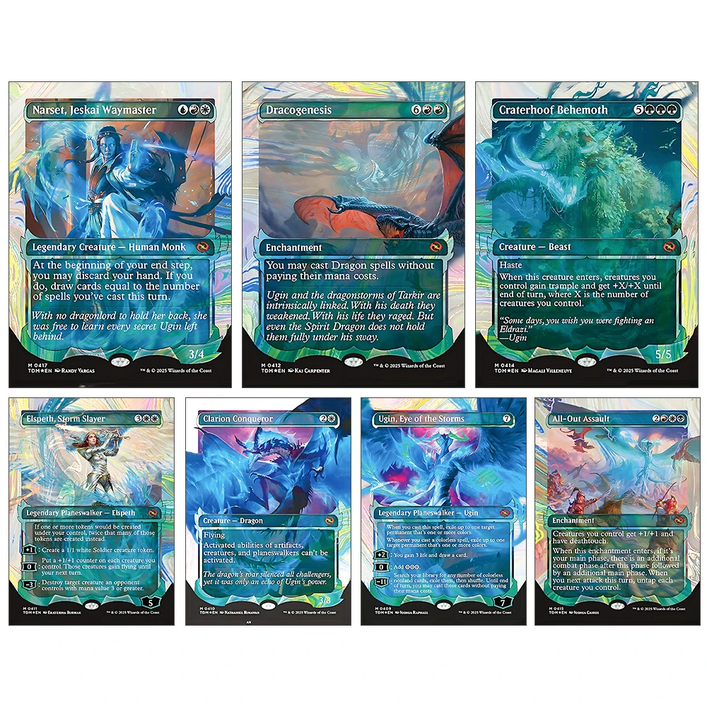 

DIY Magic the Gatherings storms homemade Dracogenesis ALL Out Assault Clarion Conqueror Narset Rainbow foil collectible card