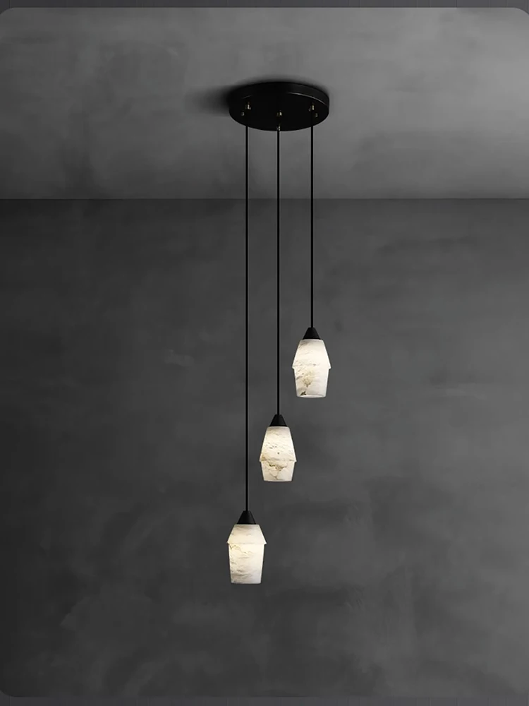 

Luxury Marble Pendant Light Natural Marble Lustres Led Home Decoration Hanging Lamps Black Gold Lamparas for Bedroom Living Room