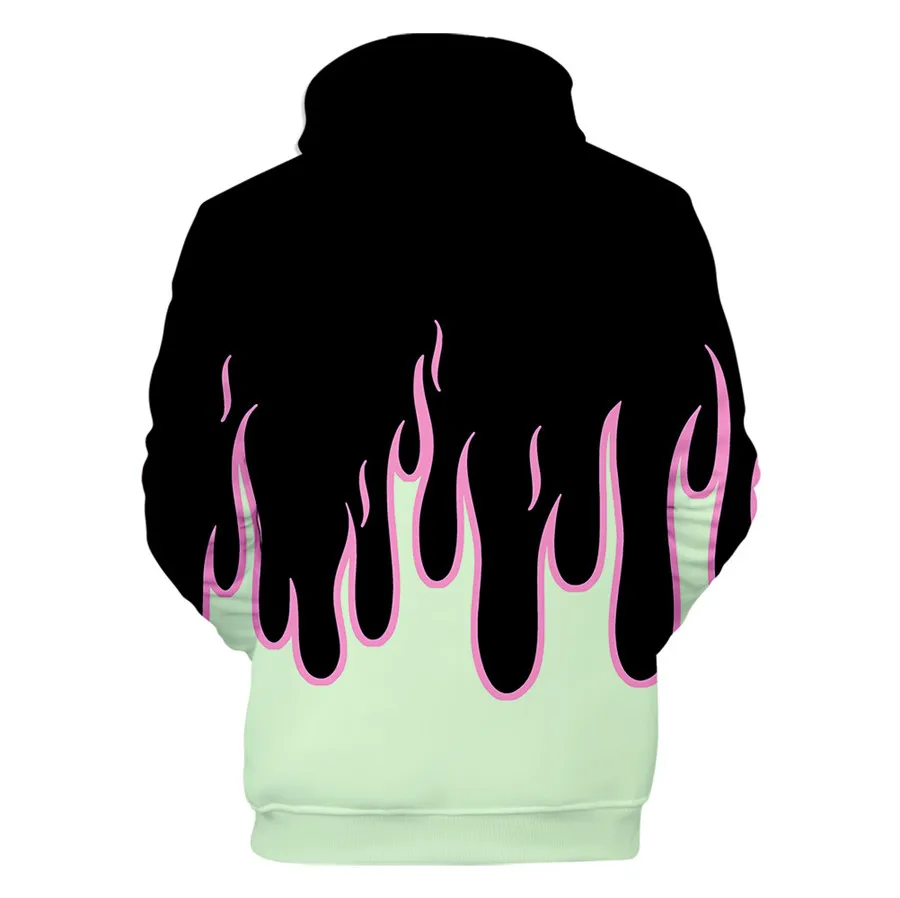 Coat 3D Print Cartoon Red and Yellow Flame Hoodie Men Women Long Sleeve Cosplay Costume Men Jacket Sweatshirts