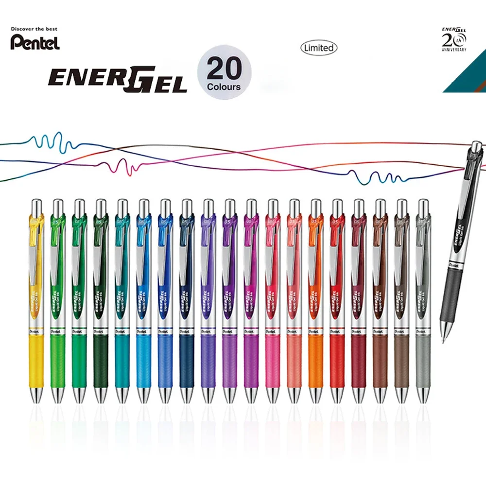 2021 New Japanese Pentel 20th Anniversary Limited Gel Pen BLN75 Smooth And Quick-Drying Press Color Refill 0.5mm