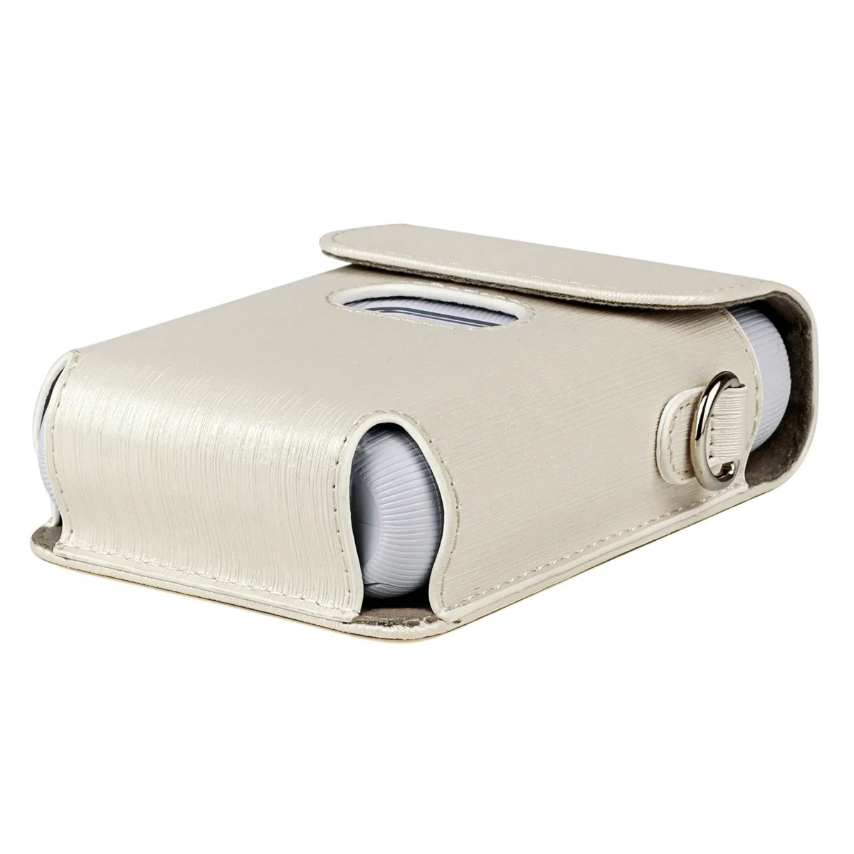 

PU Crossbody Camera Bag White Mini Shoulder Bag Portable Stylish Case for Perfect for Travel Daily