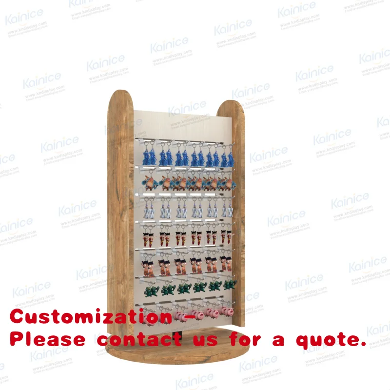 

Customize.Kainice Nezha Anime Figure Display Modern Double Sided Slatwall Rotating Panel Hanging Display Wood Floor Standin