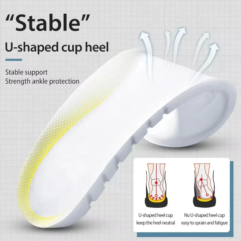 Unisex EVA Replacement Shoe Inserts White Breathable Shock Absorb Sports Foot Pads