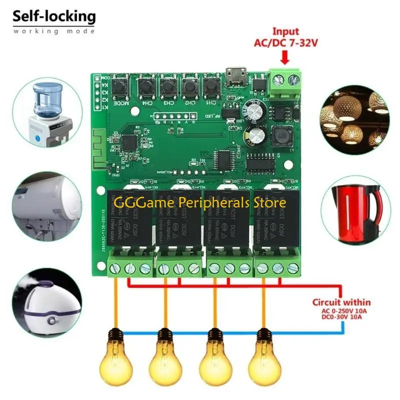 

U55B Switches 4CH Light Remote Modules Support Voice Control & 8 Timing