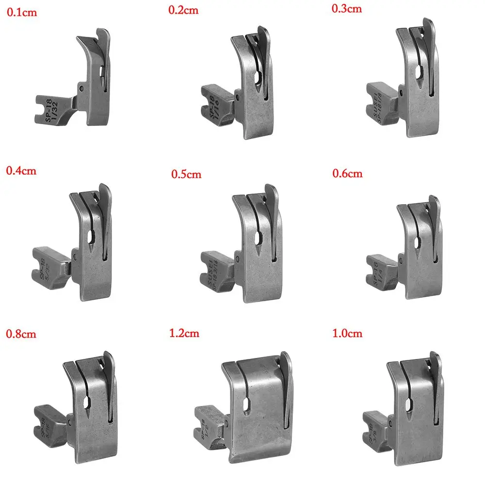 SP-18 1/16 Industrial 3/16 Metal 1/32 prensatelas de borde móvil para coche plano máquina de coser aguja única