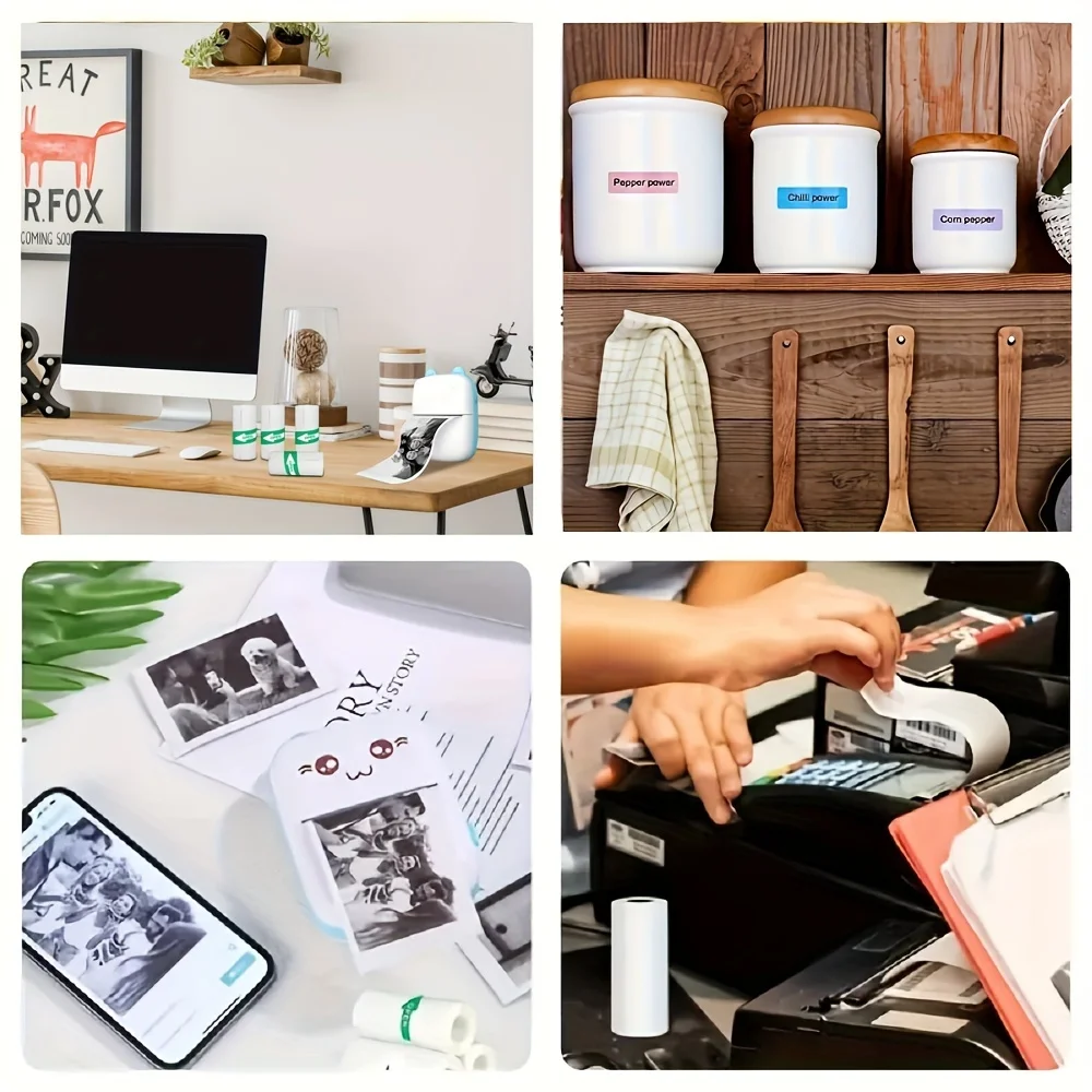 Papier auto-thermique transparent 3/6/9 pour imprimante de poche, papier autocollant transparent pour mini imprimante portable