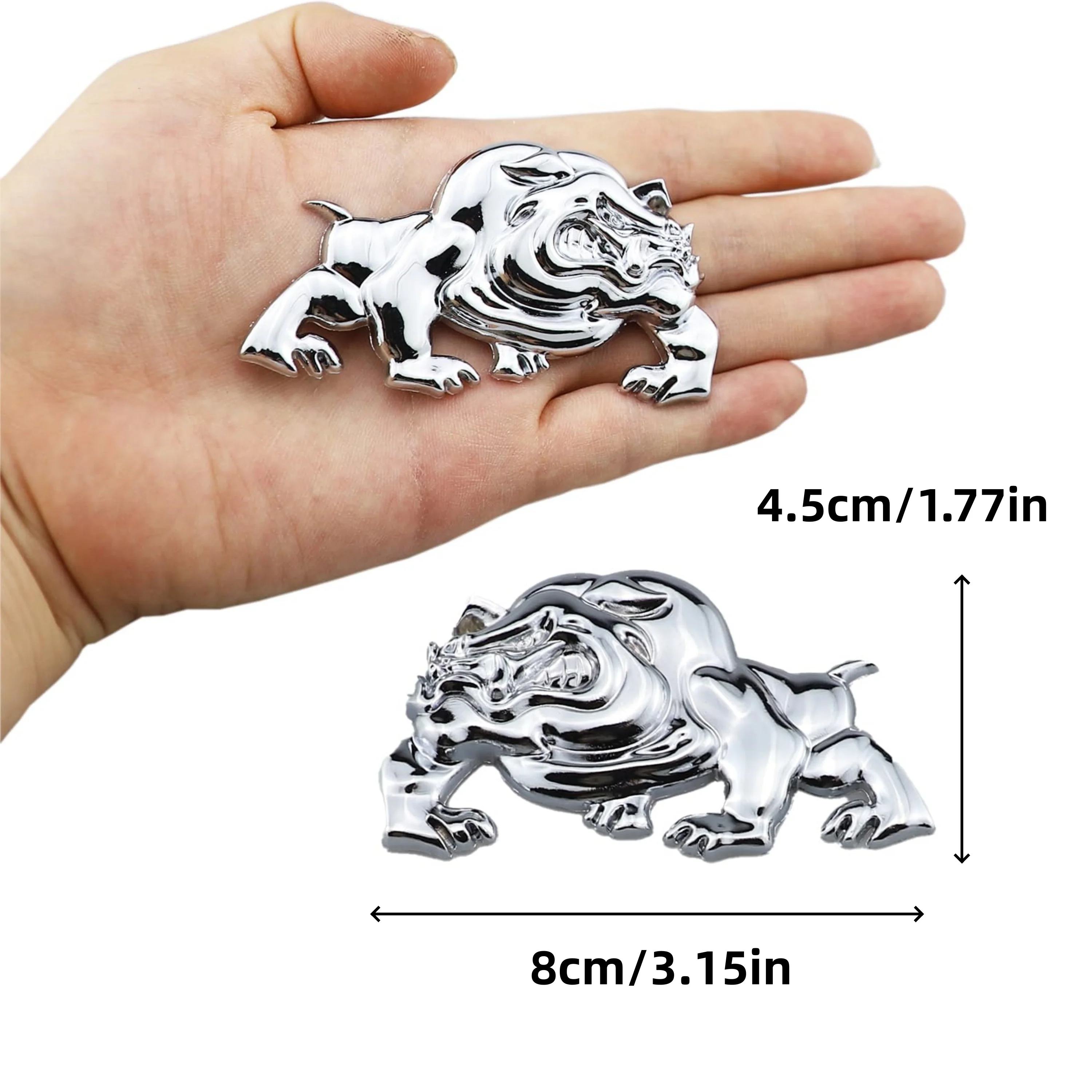 2pcs Devil Dog Metal Car Emblem, suitable for cars, trucks, SUVs, as a decorative emblem on the side or rear of the car