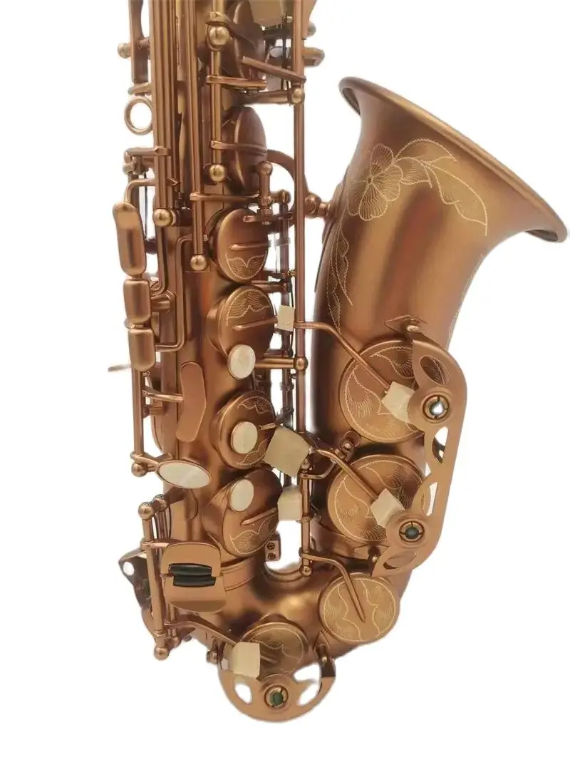 

High Grade Antique Finish Eb E-flat Alto Saxophone Sax Shell Key Carve Pattern Woodwind Instrument with Case Other Aeccessaries