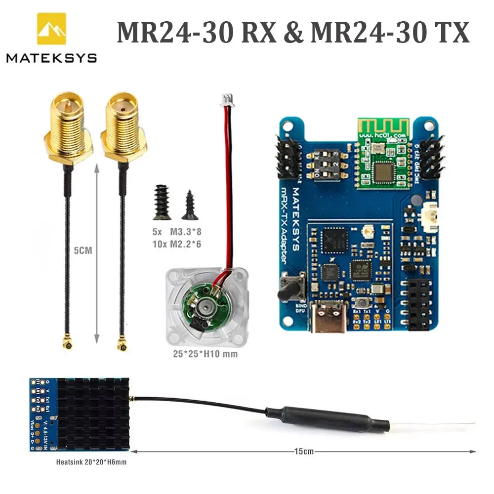 MATEK MATEKSYS MR24-30-TX MLRS MAVLINK 2.4GHZ TX MODULE KIT 2.4G LoRa 30 dBm RF Power For RC FPV Long Range Drones