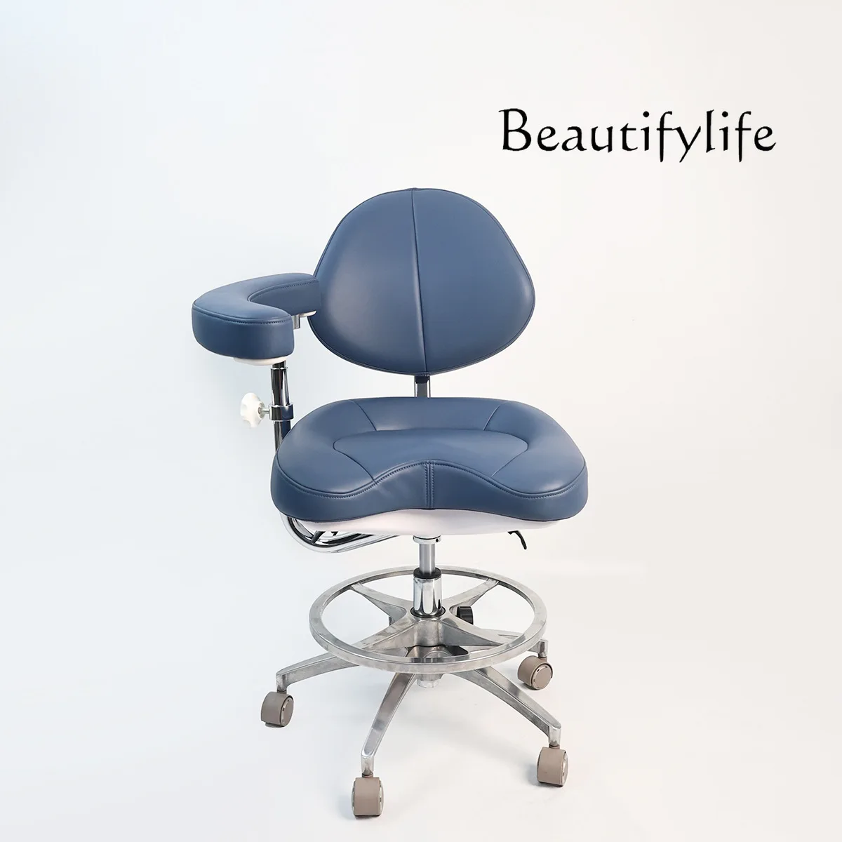 Dental Liftable Swivel Chair Nurse Assistant Sitting Chair Chair Microfiber Leather Cosmetic Seat