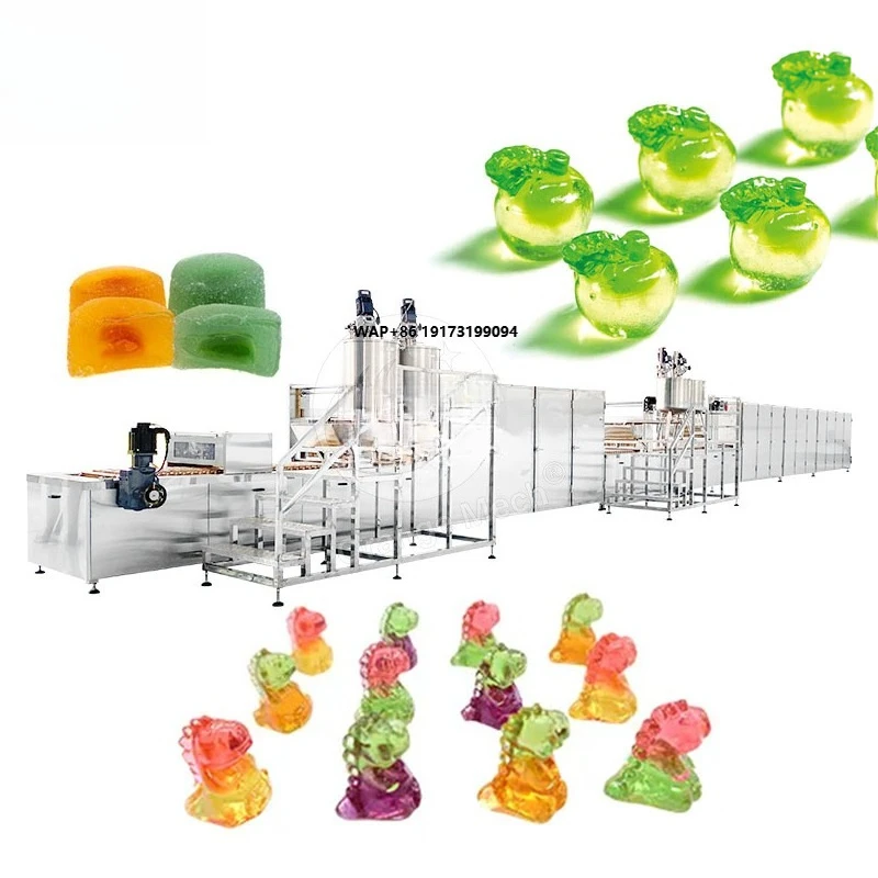 Automatic Gummy Soft 3D Jelly Bear Candy Machine Sugar Depositor Ball Small Lollypop Production Line Gummy Candy Make Machine