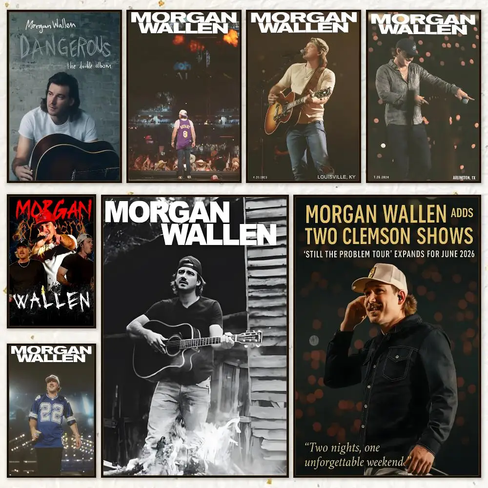 Singer Pop Morgan Wallen Poster HD Waterproof Wall Art Posters Self Adhesive Bedroom Living Room Home Decor Gift