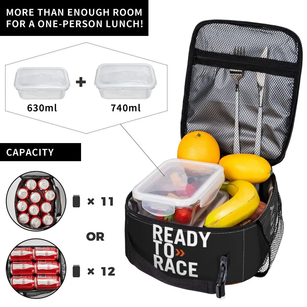 Ready To Race Thermal Insulated Lunch Bags Motorbike Ride Bike Life Drift Bitumen Container Storage Food Box