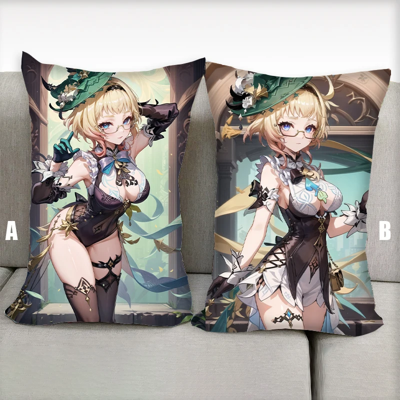 Dakimakura Anime Pillow Emilie Genshin Impact Large Breasts Half-body Cartoon Pillow Core Double Sided Print Bedding Gifts