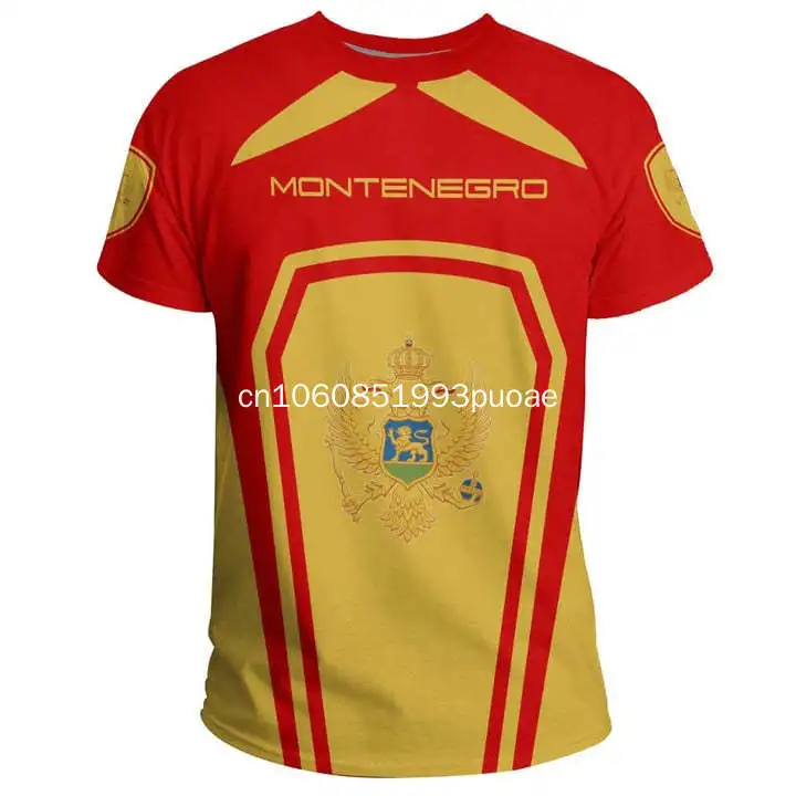 2024 New Montenegro Flag 3D Printed High Quality T Shirt Summer Casual Short Sleeve Round Neck Men Tops